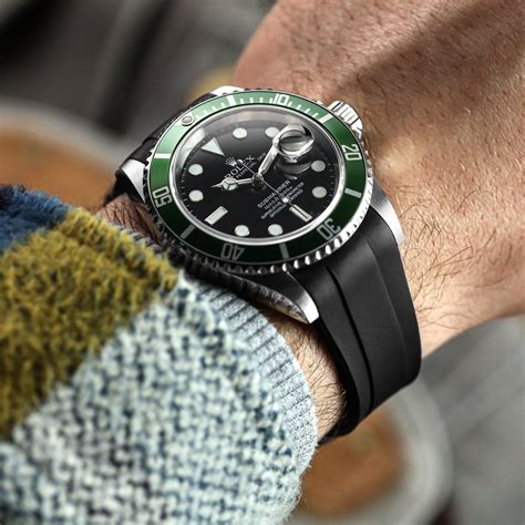 rolex submariner leather strap|rolex submariner 2020 rubber strap.